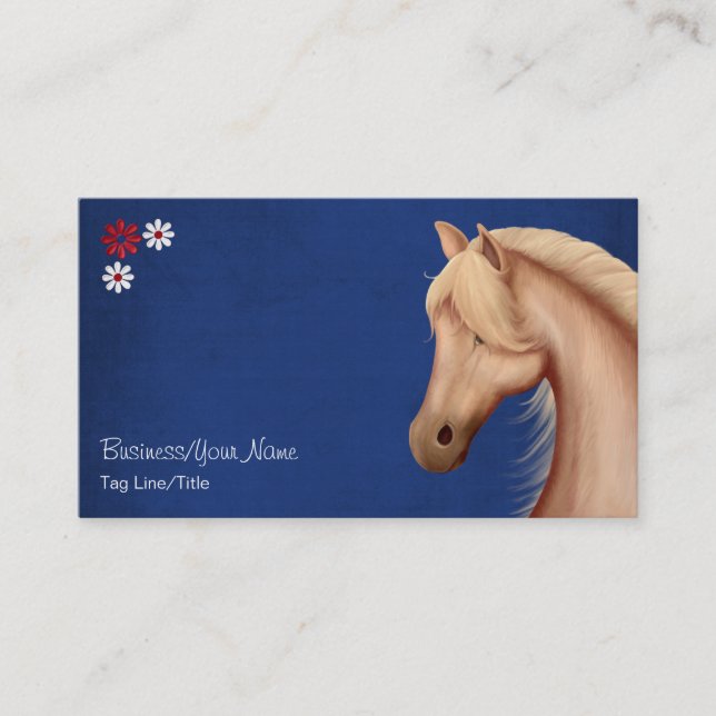 Joli Palomino et Fleurs Cheval Cartes de visite (Devant)