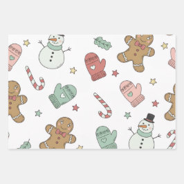 Joli papier cadeau à motif continu pour Noël – G