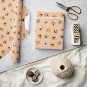 Joli papier cadeau à motif de citrouille pastel po