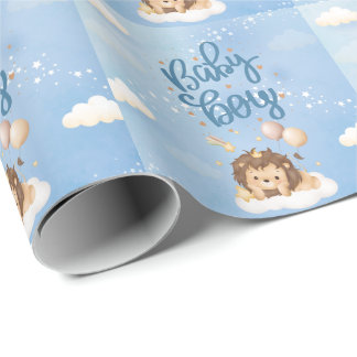 Joli papier cadeau bébé garçon Roi Lion