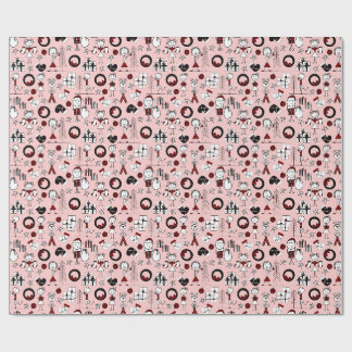 Joli papier cadeau de Noël à motif bonhomme allume