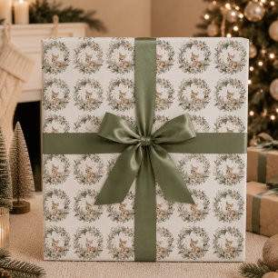 Joli papier cadeau de Noël Cerf de la forêt