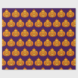 Joli papier cadeau Halloween Citrouille Flamboyant