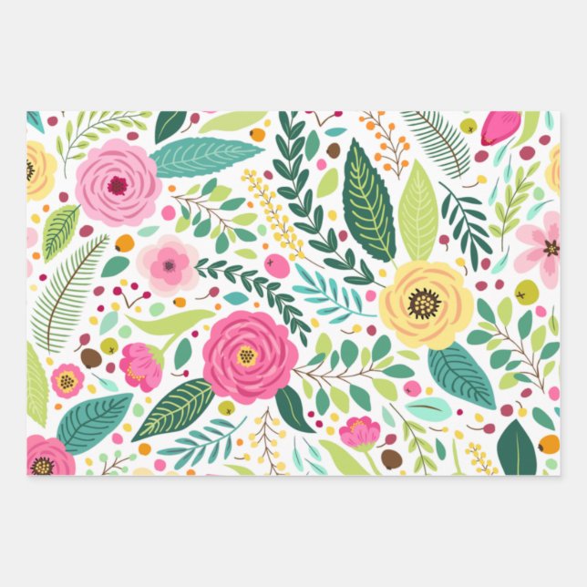 Joli papier d'enveloppement floral (Devant)