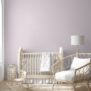 Joli papier peint à pois rose pastel à décoller et