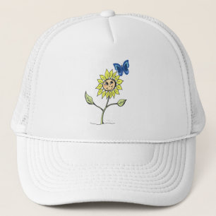 Joli papillon de tournesol souriant Casquette