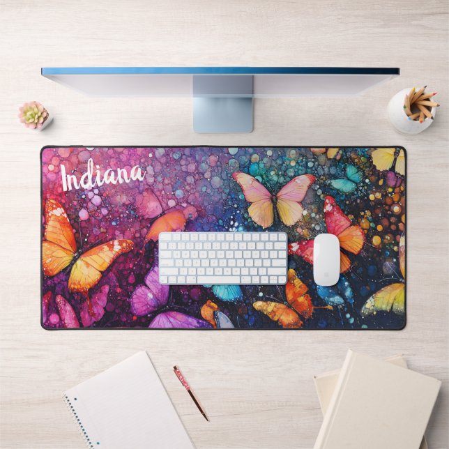 Joli Papillons Peinture Ethérée Personnalisée (Bureau 1)