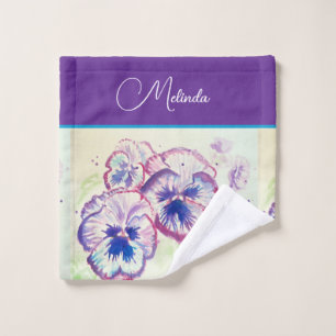 Joli Pastel Floral Pensée Violet Aquarelle
