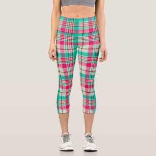 Joli Pastel Plaid Capri Leggings