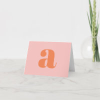 Joli Pastel rose orange Monogramme rétro Lettres