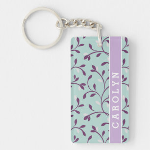 Joli pastel turquoise motif floral monogramme