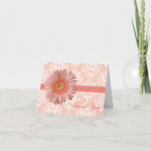 Joli Peach Gerber Daisy Carte de remerciements