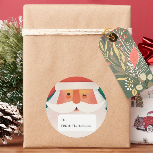 Joli Père Noël | Ho Ho Ho Étiquette Cadeau de Noël (vacances)