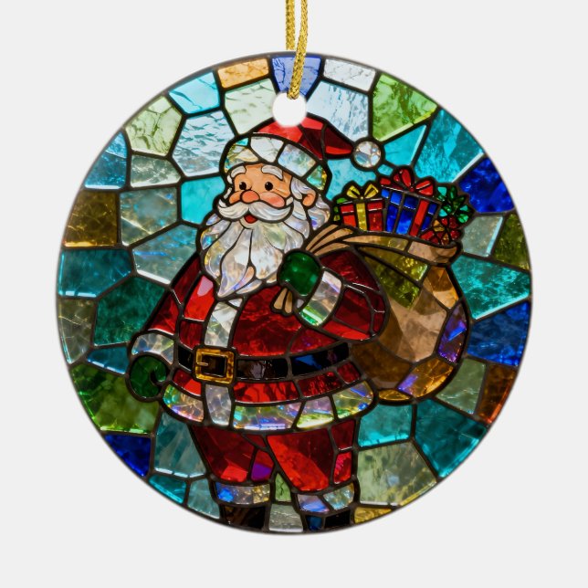 Joli Père Noël Ornement de Noël (Devant)