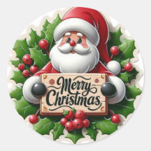 Joli Père Noël Stickers de Noël pour les vacances