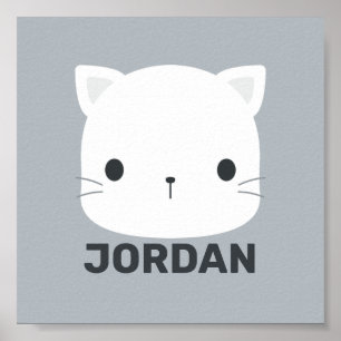 Joli Petit Chat avec Affiche de Nom Personnalisé