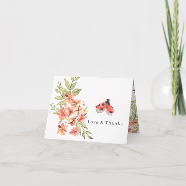 Joli petit Ladybugs| Merci floral printanier (Devant)