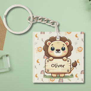 Joli Petit Lion avec un Panneau de Nom