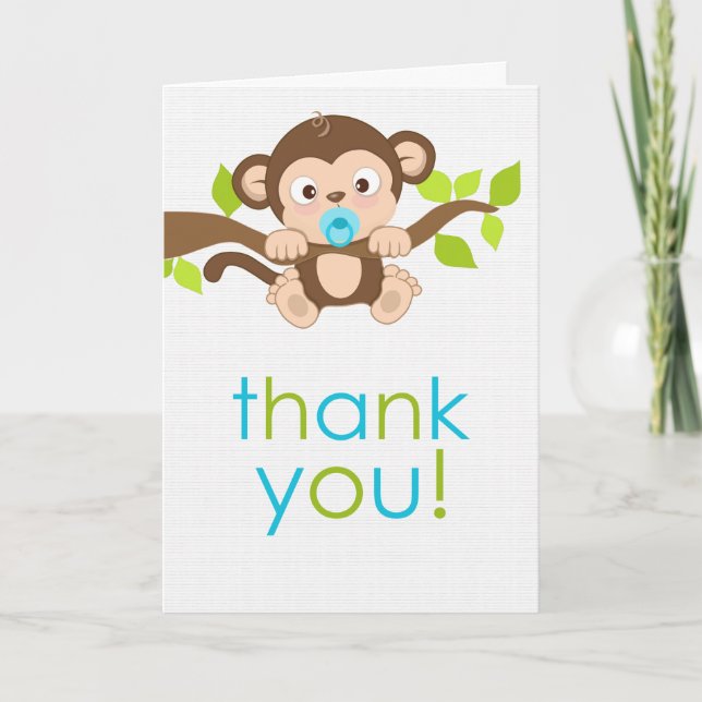 Joli petit singe Carte de remerciements (Devant)