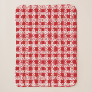Joli plaid vintage à carreaux en dentelle rouge et