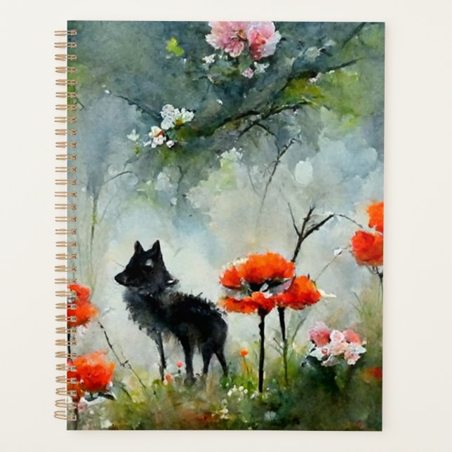 Joli planificateur d'animaux sauvages floraux (Devant)