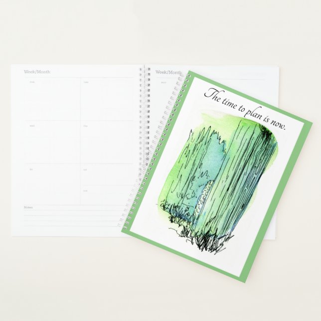 Joli planificateur Spring Greens (Devant avec enveloppe)