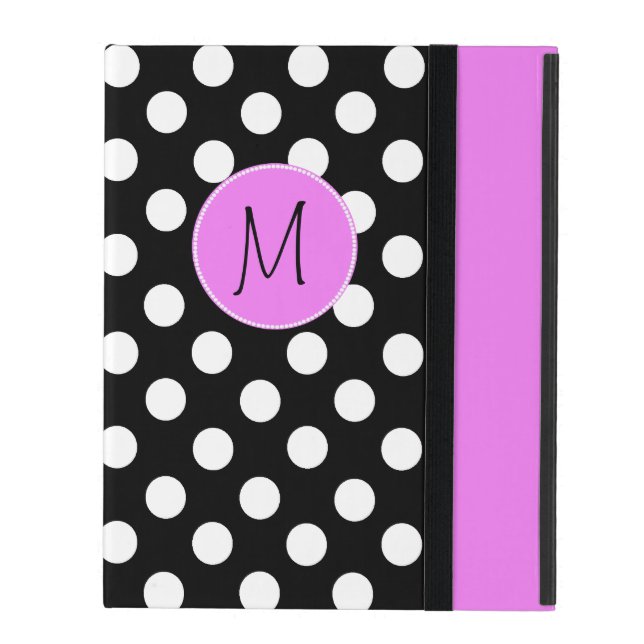Joli Polka coque ipad de monogramme (Devant fermé)