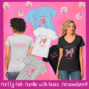 Joli poodle rose joli T-shirt de femme personnalis