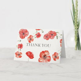 Joli Poppies rouges Merci mariage fleuri