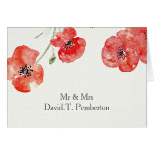 Joli Poppies rouges moderne fleurie Cartes de Plac