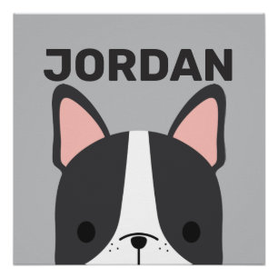 Joli poster de Bouledogue Français avec nom person