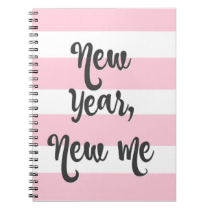 Joli Pretty Pink Stripe Journal Nouvel An New Me