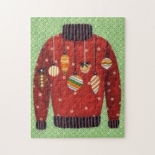 Joli pull de Noël laid puzzle art (Vertical)