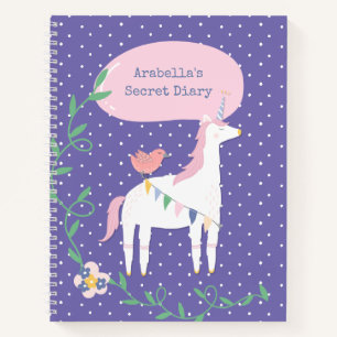 Joli Purple Unicorn Journal secret de la fille