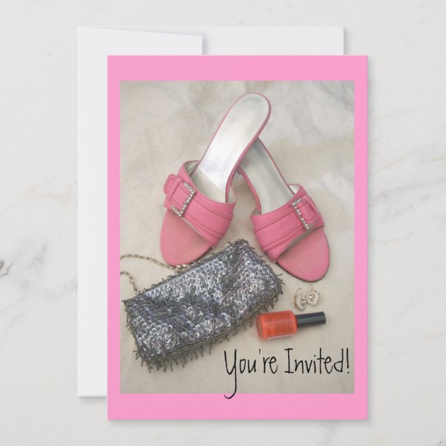 Joli Purse Pink Heels Invitations Anniversaire/Tou (Devant)