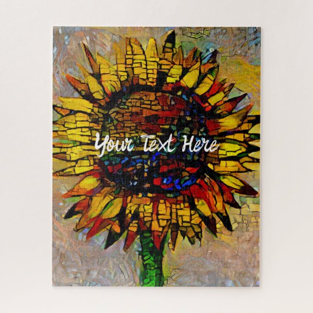 Joli Puzzle de peinture de tournesol Abstrait (Vertical)