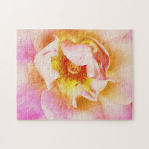 Joli puzzle Rose or et rose Fleur
