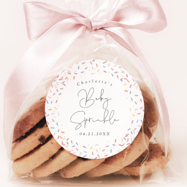Joli Rainbow Baby Sprinkle Douche Stickers Favour (Cute rainbow baby sprinkle shower favor sticker or envelope closure.)