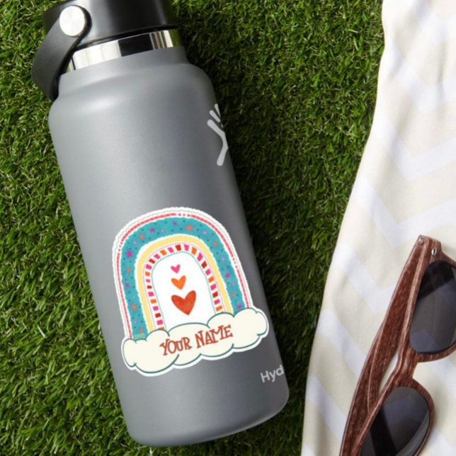 Joli Rainbow Hearts Nom Inspirivity Sticker (Créateur téléchargé)