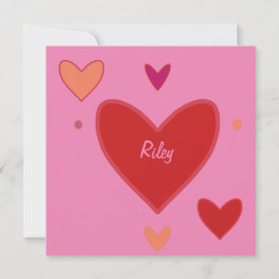 Joli Red & Peach Hearts Carte Saint-Valentin