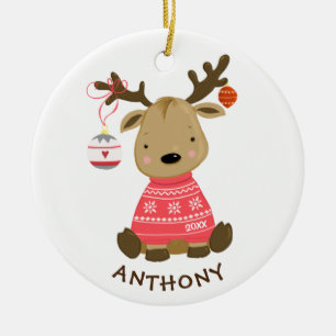 Joli Reindeer hiver Ornement de Noël
