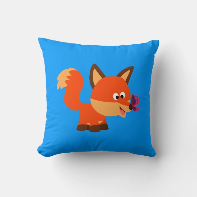 Joli Renard Cartoon Et Coussin Papillon (Recto)