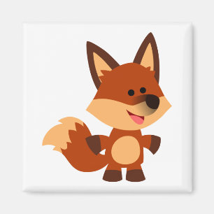 Joli Renard de Dessin Animé Innocent Magnet