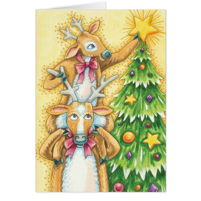 Joli renne de Noël avec l'étoile de l'arbre de Noë (Devant)