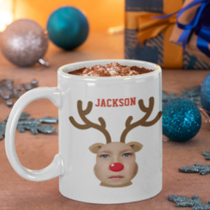Joli renne visage Christmas Mug - GARÇON