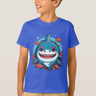 Joli requin pirate sur un bateau T-shirt