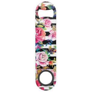 Joli ressort fleuri et rayures motif