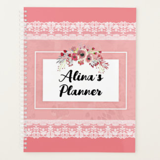 Joli rose Positions et Dentelle Vintage Nom Planif