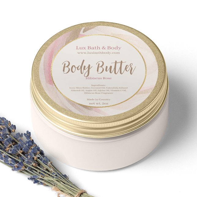 Joli rose rose brosse rose Étiquette produit or (Créateur téléchargé)