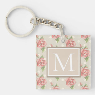 Joli rose Roses et points Monogramme